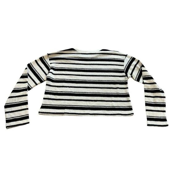 Zara Womens Rustic Sweater M Black White Knit Striped Pullover 2298/651 NWT - Picture 3 of 11